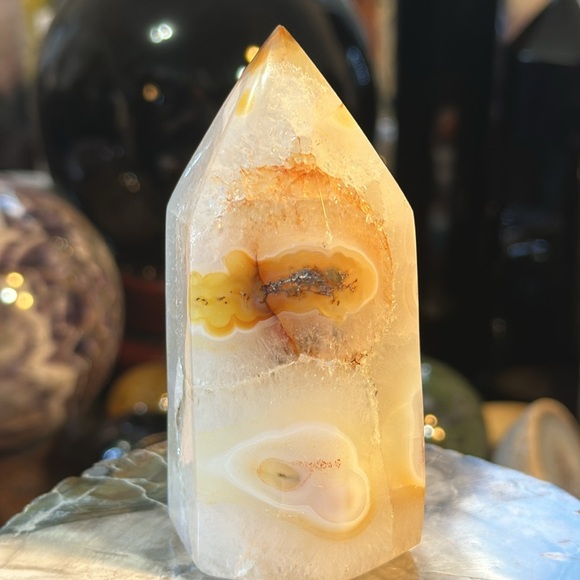 Carnelian Crystal Tower With Druzy! - Picture 7 of 13